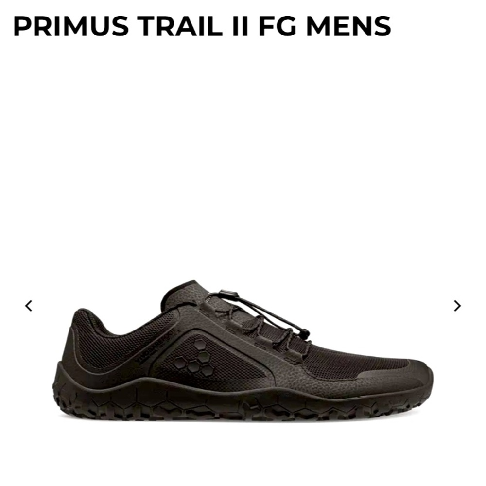 VivoBarefoot Men’s Primus Trail II FG Trail in Black